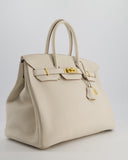 Hermes Birkin 35 Retourne Bag in Craie Togo Leather with Gold Hardware