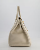 Hermes Birkin 35 Retourne Bag in Craie Togo Leather with Gold Hardware