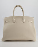 Hermes Birkin 35 Retourne Bag in Craie Togo Leather with Gold Hardware