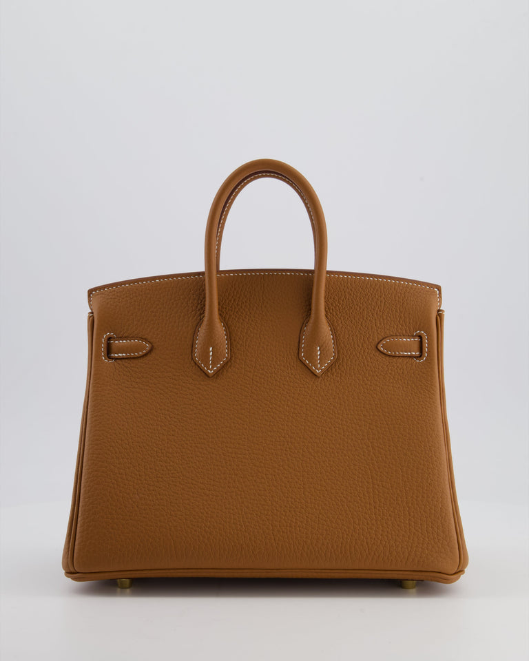 *HOT* Hermes Birkin 25 Retourne Bag in Gold Togo Leather with Gold Hardware