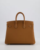 *HOT* Hermes Birkin 25 Retourne Bag in Gold Togo Leather with Gold Hardware