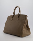 Hermes Birkin 35 Bag in Etoupe Togo Leather with Palladium Hardware