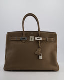 Hermes Birkin 35 Bag in Etoupe Togo Leather with Palladium Hardware
