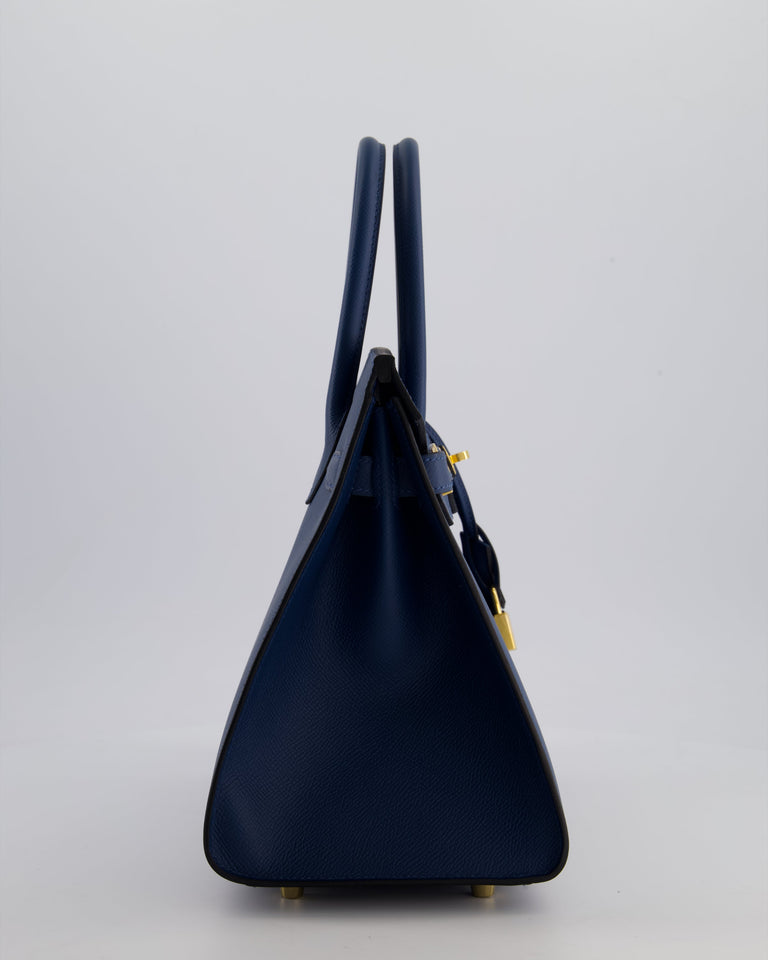 *VERY RARE* Hermes Birkin 30 Sellier Bag Deep Bleu Epsom Leather with Gold Hardware