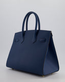 *VERY RARE* Hermes Birkin 30 Sellier Bag Deep Bleu Epsom Leather with Gold Hardware