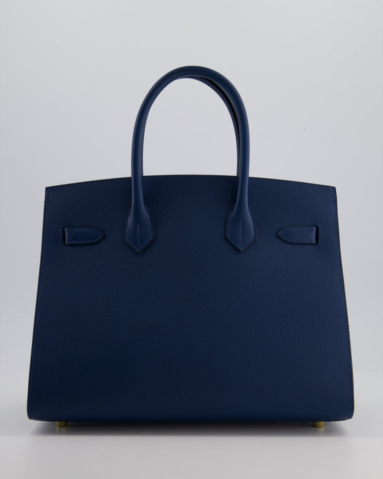 *VERY RARE* Hermes Birkin 30 Sellier Bag Deep Bleu Epsom Leather with Gold Hardware