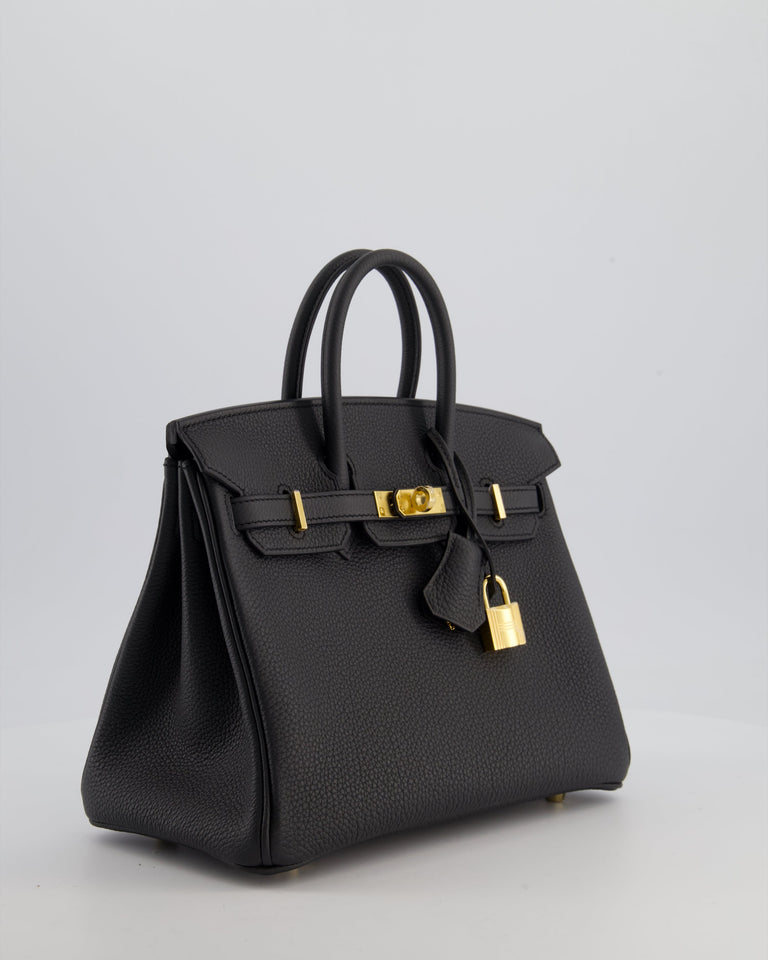 *HOT* Hermes Birkin 25 Retourne Bag in Plomb Togo Leather with Gold Hardware