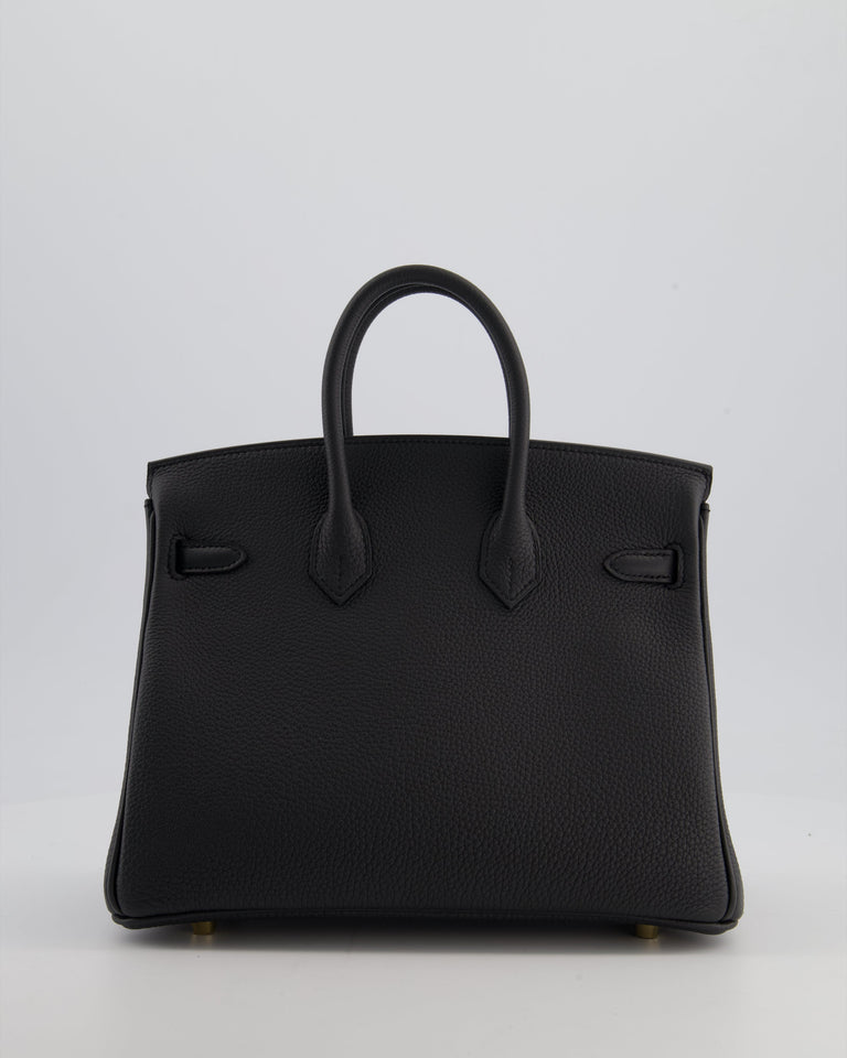 *HOT* Hermes Birkin 25 Retourne Bag in Plomb Togo Leather with Gold Hardware