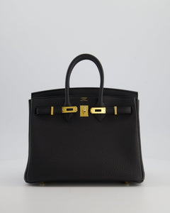 *HOT* Hermes Birkin 25 Retourne Bag in Plomb Togo Leather with Gold Hardware