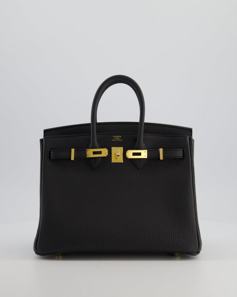 *HOT* Hermes Birkin 25 Retourne Bag in Plomb Togo Leather with Gold Hardware