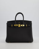 *HOT* Hermes Birkin 25 Retourne Bag in Plomb Togo Leather with Gold Hardware