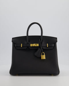 *HOT* Hermes Birkin 25 Retourne Bag in Plomb Togo Leather with Gold Hardware