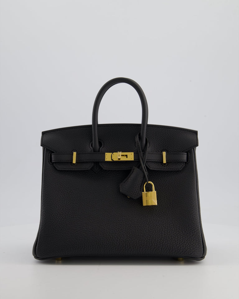 *HOT* Hermes Birkin 25 Retourne Bag in Plomb Togo Leather with Gold Hardware