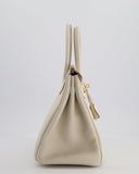 *RARE* Hermes Birkin 30 Retourne Bag in Craie Togo Leather with Gold Hardware
