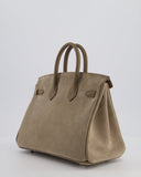 *SUPER RARE* Hermes Birkin 25 Grizzly Retourne Bag in Gris Caillou and Etoupe Swift Leather with Palladium Hardware
