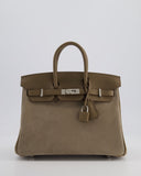 *SUPER RARE* Hermes Birkin 25 Grizzly Retourne Bag in Gris Caillou and Etoupe Swift Leather with Palladium Hardware