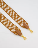 Hermes Gold & White Sangle ZigZag 50mm Bag Strap RRP £1020