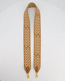 Hermes Gold & White Sangle ZigZag 50mm Bag Strap RRP £1020