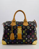 Louis Vuitton X Takashi Murakami 2007 Black Multicolour Monogram Speedy Bag with Gold Hardware