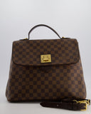 Louis Vuitton Brown Damier Ebene Canvas Bergamo Top Handle Bag with Gold Hardware