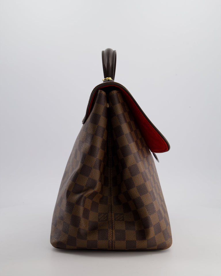 Louis Vuitton Brown Damier Ebene Canvas Bergamo Top Handle Bag with Gold Hardware