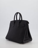 *RARE* Hermes Birkin 25 Retourne Bag in Noir Togo Leather with Palladium Hardware