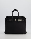 *RARE* Hermes Birkin 25 Retourne Bag in Noir Togo Leather with Palladium Hardware
