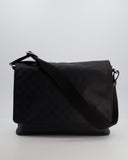 Louis Vuitton Black GM Messenger Bag in Damier Calfskin Leather with Silver Hardware