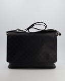 Louis Vuitton Black GM Messenger Bag in Damier Calfskin Leather with Silver Hardware
