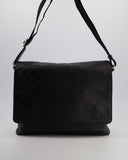 Louis Vuitton Black GM Messenger Bag in Damier Calfskin Leather with Silver Hardware