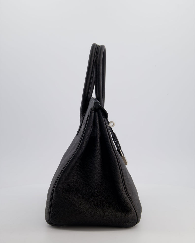 *RARE* Hermes Birkin 30 Retourne Bag in Noir Togo Leather with Palladium Hardware