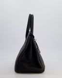 *RARE* Hermes Birkin 30 Retourne Bag in Noir Togo Leather with Palladium Hardware