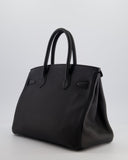 *RARE* Hermes Birkin 30 Retourne Bag in Noir Togo Leather with Palladium Hardware