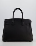 *RARE* Hermes Birkin 30 Retourne Bag in Noir Togo Leather with Palladium Hardware