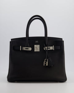 *RARE* Hermes Birkin 30 Retourne Bag in Noir Togo Leather with Palladium Hardware