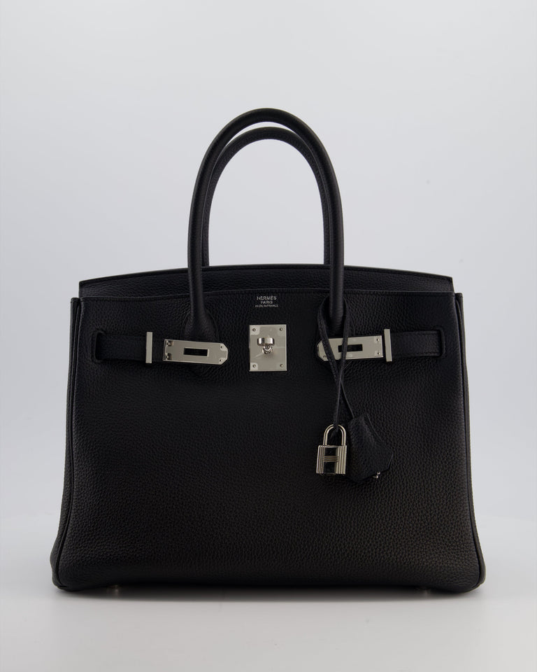 *RARE* Hermes Birkin 30 Retourne Bag in Noir Togo Leather with Palladium Hardware