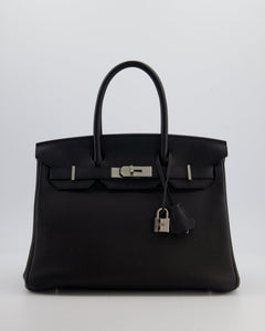 *RARE* Hermes Birkin 30 Retourne Bag in Noir Togo Leather with Palladium Hardware