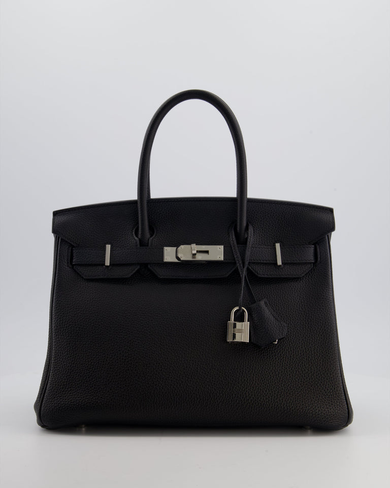 *RARE* Hermes Birkin 30 Retourne Bag in Noir Togo Leather with Palladium Hardware
