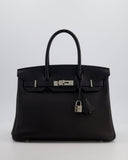 *RARE* Hermes Birkin 30 Retourne Bag in Noir Togo Leather with Palladium Hardware
