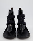 Louis Vuitton Black Patent Leather Bahia Brazil Gladiator Sandals with Monogram Detail Size EU 36.5