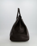 *FIRE PRICE* Hermes Birkin 40 Bag in Ebene Clemence Leather with Palladium Hardware