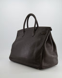 *FIRE PRICE* Hermes Birkin 40 Bag in Ebene Clemence Leather with Palladium Hardware