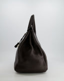 *FIRE PRICE* Hermes Birkin 40 Bag in Ebene Clemence Leather with Palladium Hardware