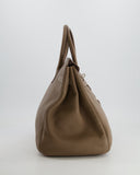 Hermes Birkin 35 Bag in Etoupe Clemence Leather with Palladium Hardware