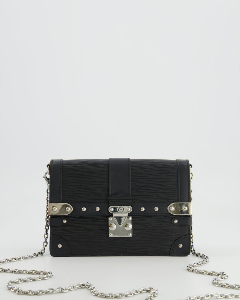Louis Vuitton Black Trunk Wallet on Chain Bag in Epi Leather with Silver Hardware RRP £2,450