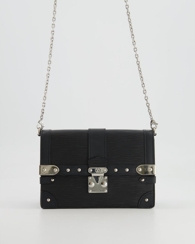 Louis Vuitton Black Trunk Wallet on Chain Bag in Epi Leather with Silver Hardware RRP £2,450