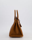 *RARE* Hermes Birkin 25 Retourne Bag in Fauve Barenia Faubourg Leather with Palladium Hardware