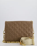 Louis Vuitton Beige Coussin PM Bag in Monogram Embossed Calfskin Leather with Gold Chain Strap