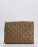 Louis Vuitton Beige Coussin PM Bag in Monogram Embossed Calfskin Leather with Gold Chain Strap