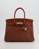 Hermes Birkin 30 Touch Bag in Miel Chèvre Mysore and Crocodile Niloticus Leather with Palladium Hardware
